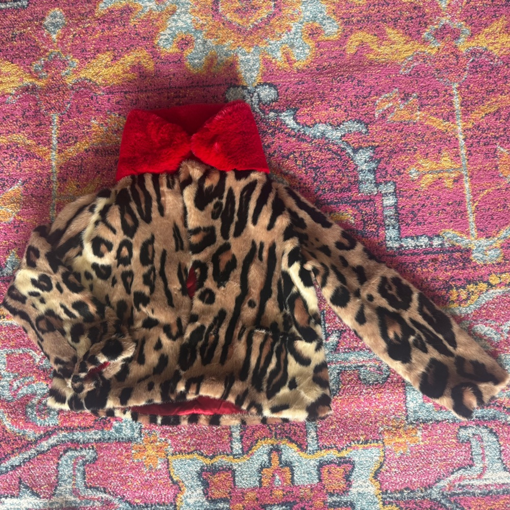 Leopard Print Faux Fur Coat
